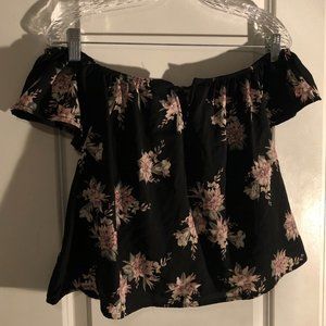 Off the Shoulder Flare Crop Top